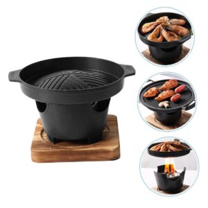 Didiseaon 3 Sets Grill Roasting Oven Outdoor Charcoal Korean BBQ Barbecue Serving Pan Fish Barbecue Pan Baking Oven Barbecue Plate Small Charcoal Stove Roaster South Korea Indoor Aluminum