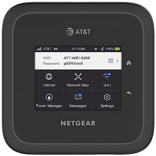 NETGEAR Nighthawk M6 Pro, 5G and 4G LTE Mobile Hotspot Router with 2.8 inch Touchscreen, Ethernet, Wi-Fi 6E, up to 32-Devices (AT&T Unlocked For Global, Verizon, T-Mobile) MR6500 (Black) (Renewed)