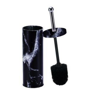 Zahari Home Toilet Bowl Brush with Holder, Black, Metal