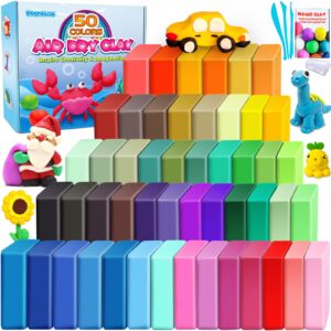 essenson air dry clay 50 colors, modeling clay for kids, diy molding magic clay, gift for kids