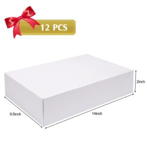 Moretoes 12 Pack 14.25 x 9.5 x 2 Gift Boxes with Lids (Shirt Boxes Bulk for Wrapping Gifts) for Christmas Presents, Holidays, Birthdays