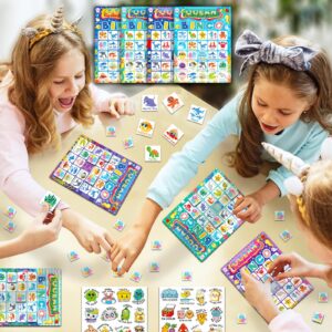 YTSQLER Ocean Bingo Game 24 Players Ocean Animals Bingo Game for Kids Bingo, Under The Sea Party Bingo Games for Family Classroom Activity Ocean Party Supplies