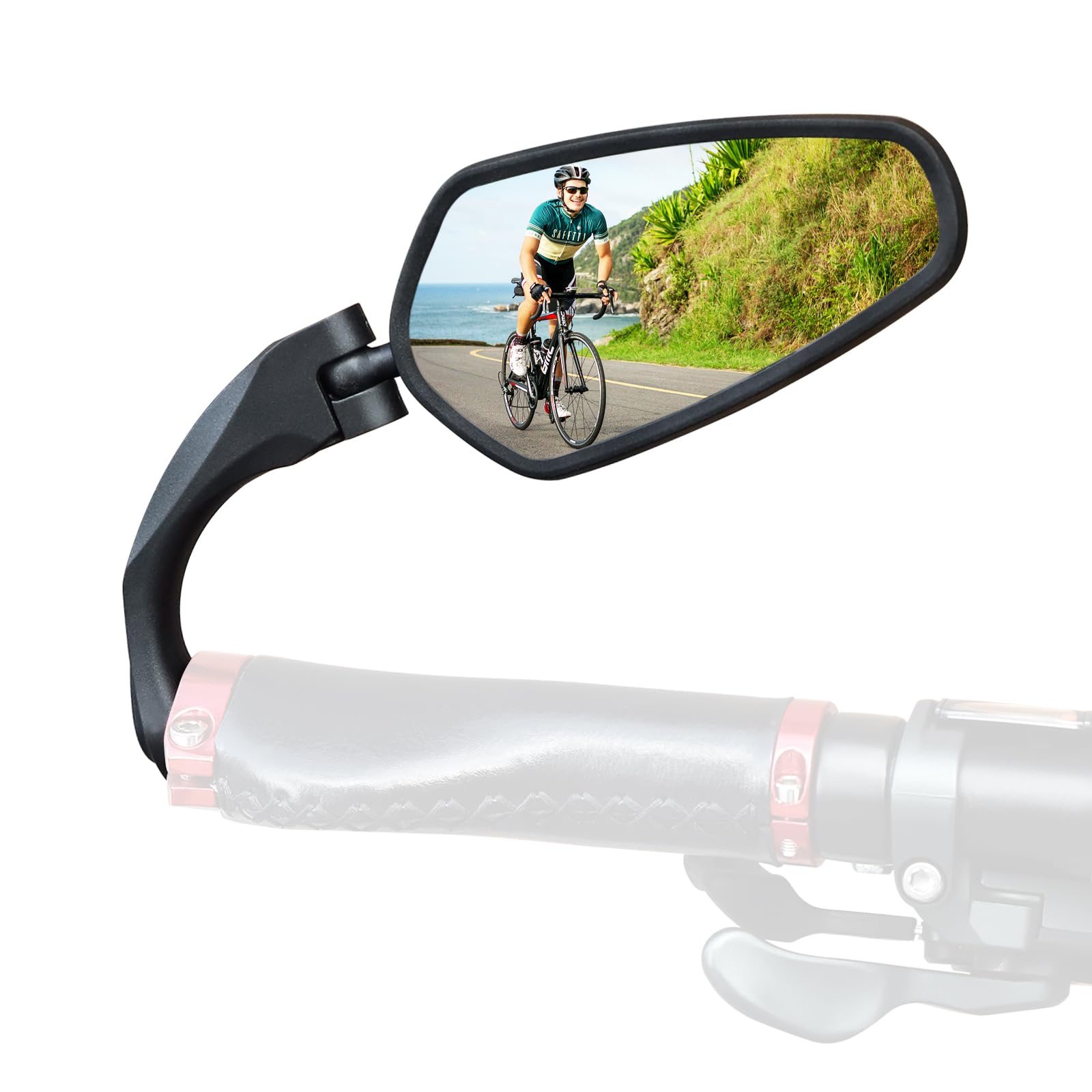 MAKELEN Bike Mirror Adjustable and Rotatable Rearview Mirror Universal Left and Right Handlebar for E-Bike and Mountain Bike Long