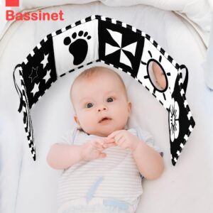 URMYWO Black and White Baby Toys, High Contrast Newborn Toys 0-3 Months Brain Development, Tummy Time Toys, Soft Baby Book, Infant Sensory Toys 0-6-12 Months Visual Stimulation Montessori Toy Gift