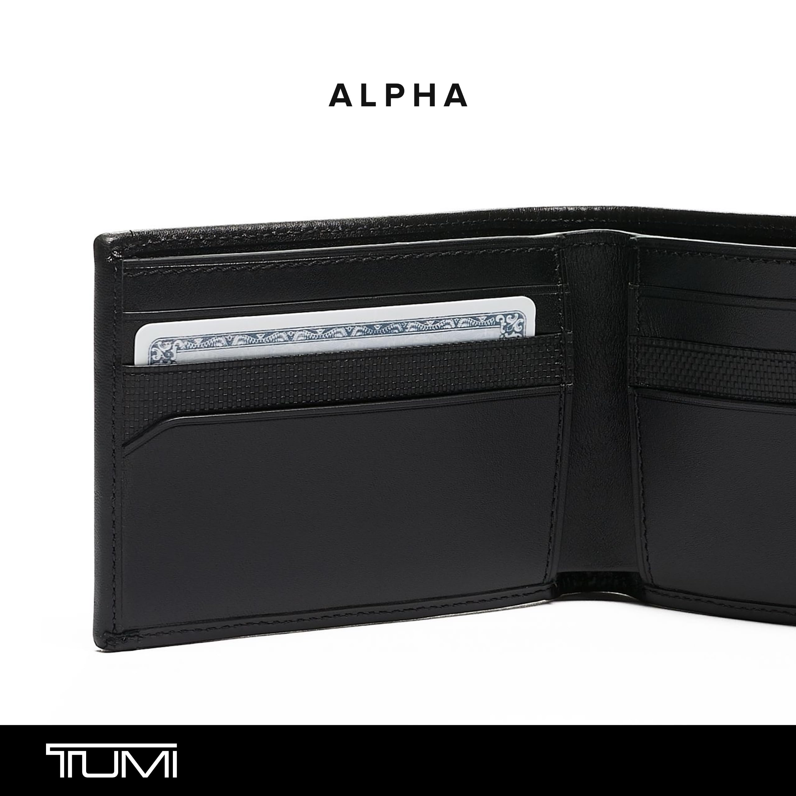 TUMI - Alpha Double Billfold - Ballistic Nylon Wallet - Secure, Durable Wallet - Hidden Card Pocket - 3.4" X 4.4" X 0.6" - Dark Green