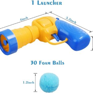 Mewlmart Cat Toys Interactive for Indoor Cats Kitty Toys Cat Toys for Indoor Cats Self Play Cat Ball Toy Pom Pom Balls Plush Ball Launcher for Cats Puff Balls Cat Enrichment Toys 30 Balls