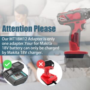 BTRUI for Milwaukee M12 Battery Adapter, Convert for Makita 18V Battery to for Milwaukee M12 12V Battery Tools