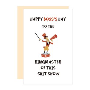 ure tenk boss appreciate card, funny ringmaster inspired boss day card, hilarious card for manager