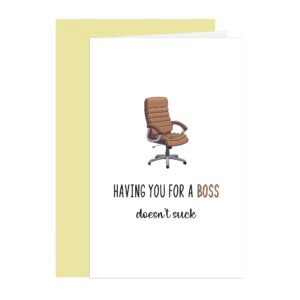 comting funny card for boss, jokey boss day card, humor boss leader thank you card, hilarious boss day card, having you for a boss