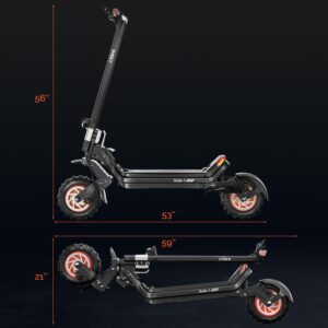 Atomi Electric Scooter Turbo-1 with Smart APP- 2400W Dual Motor Up to 31 MPH & 50km, 20AH Removable Battery, Long Range 34 Miles & 55km, 11" Knotty All Terrain Tires Off Road e-Scooter for Adults