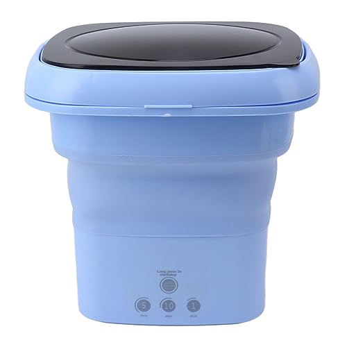 Portable Washing Machine, Mini Bucket Laundry Washer with Black Lid Foldable Washing Machine for Clothes Underwear Home Apartment Drom RV Travel (US Plug)