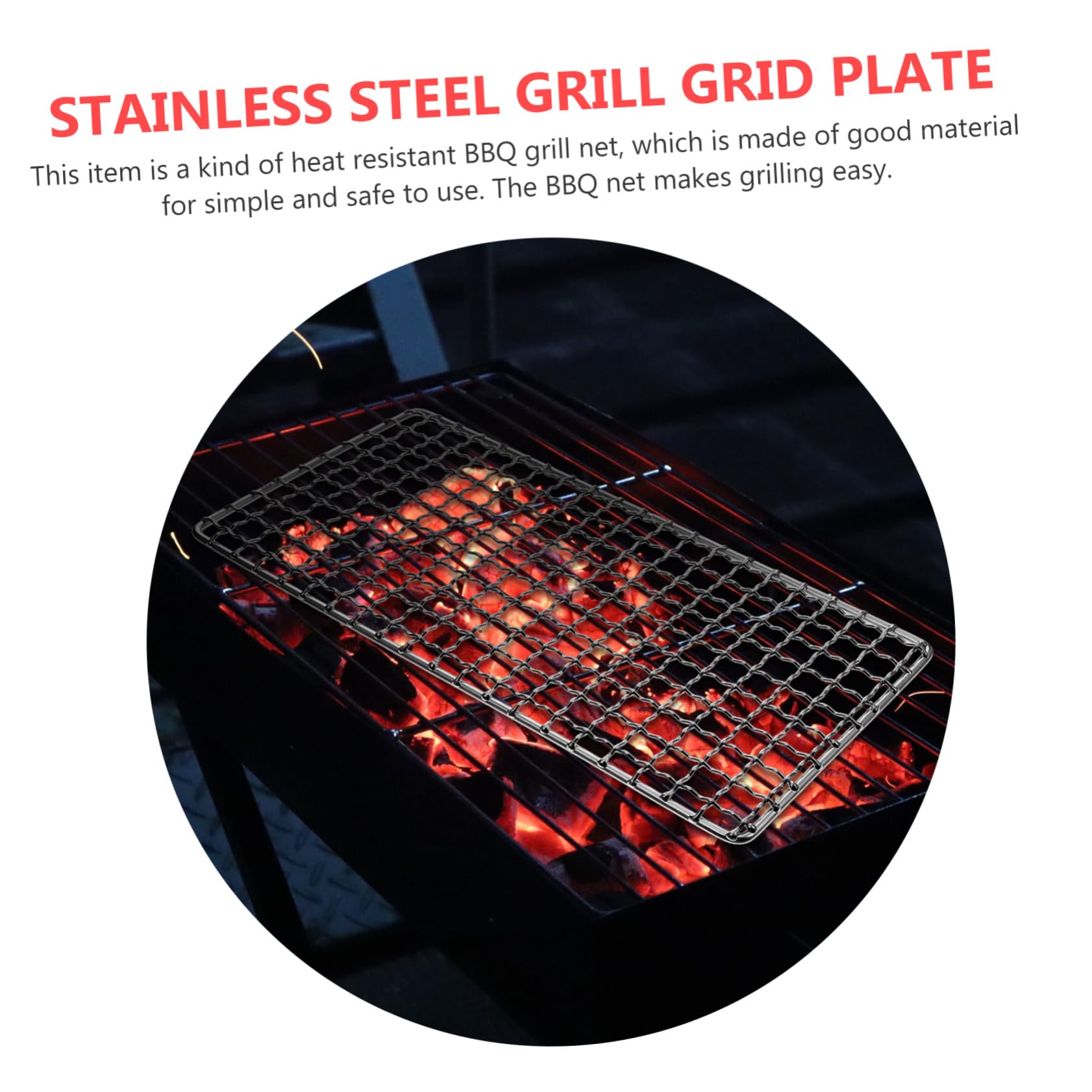 Parliky 1 Set Grill Grid Camping Accessories Grilling Accessories Barbecue Accessories Professional Baking Net Outdoor Accessory Outdoor Supply Stainless Grill Mesh Grid Mesh