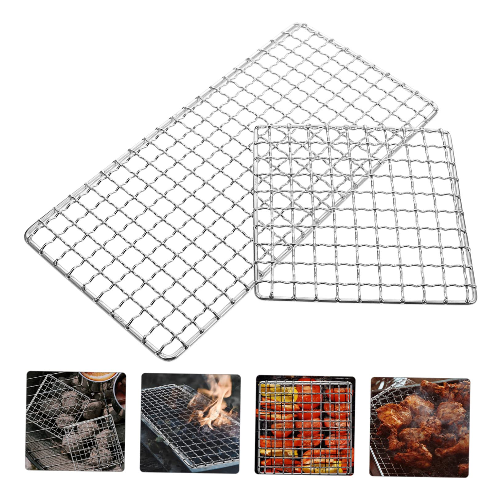 Parliky 1 Set Grill Grid Camping Accessories Grilling Accessories Barbecue Accessories Professional Baking Net Outdoor Accessory Outdoor Supply Stainless Grill Mesh Grid Mesh