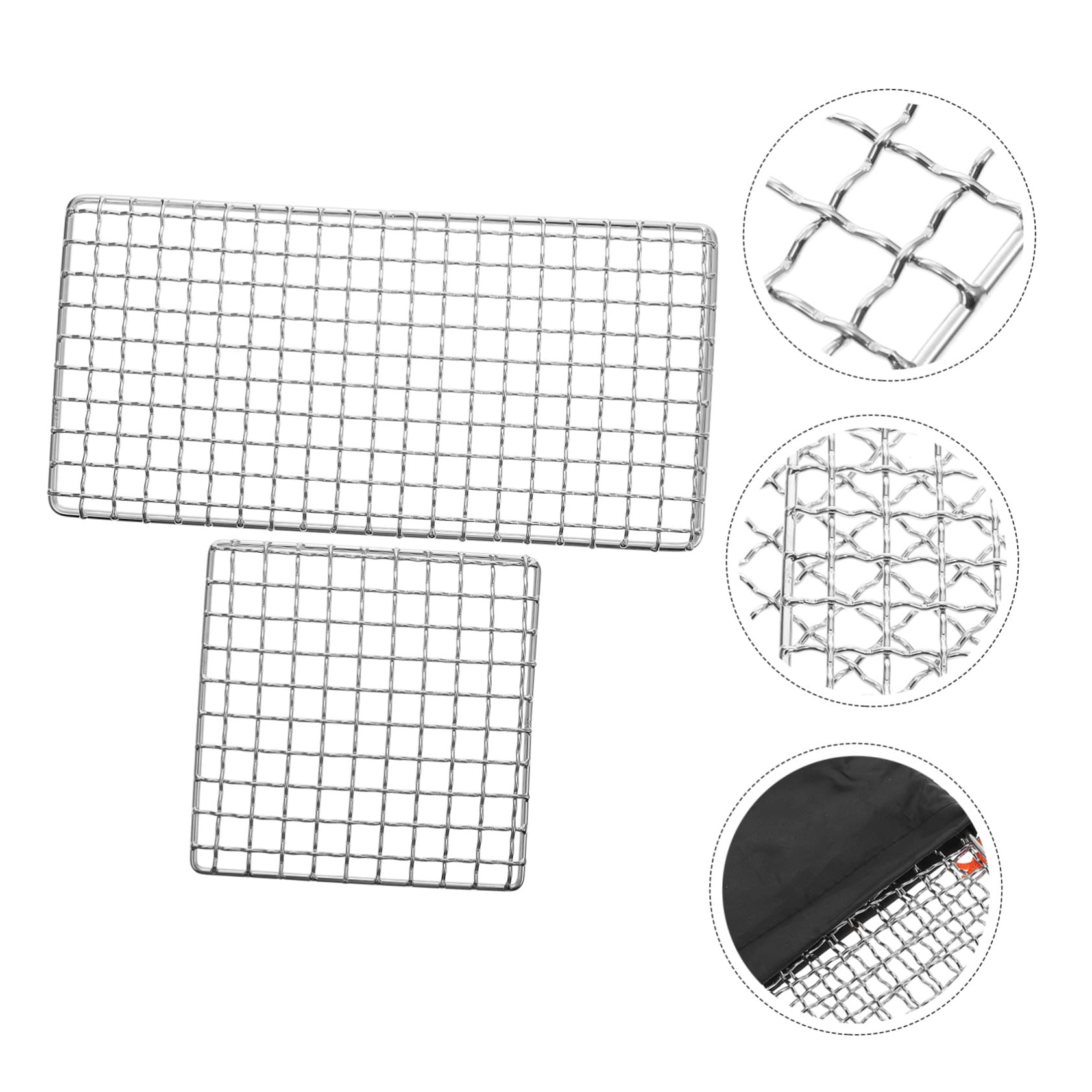 Parliky 1 Set Grill Grid Camping Accessories Grilling Accessories Barbecue Accessories Professional Baking Net Outdoor Accessory Outdoor Supply Stainless Grill Mesh Grid Mesh