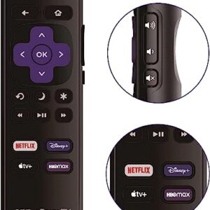 OEM Replacement Remote Control fits for All Onn. Roku TV Smart 4K Ultra HDTV with 4 Shortcut APP Keys - Netflix, Disney Plus, Apple TV+, and HBO Max Buttons