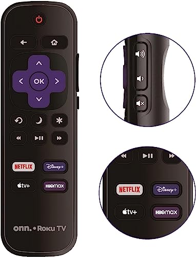 OEM Replacement Remote Control fits for All Onn. Roku TV Smart 4K Ultra HDTV with 4 Shortcut APP Keys - Netflix, Disney Plus, Apple TV+, and HBO Max Buttons