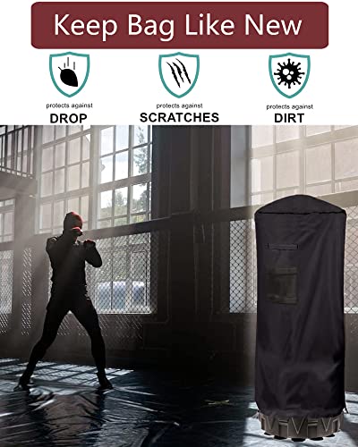 Free Standing Punching Bag Cover Outdoor Waterproof, GS Alderaul Large Standing Boxing Bag Cover Outdoor Waterproof, Standing Heavy Bag Cover for Punching Bag, Kickboxing Bag, and more