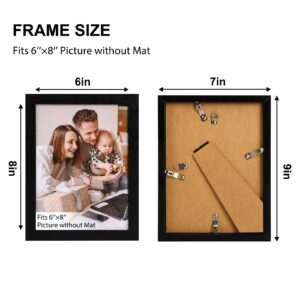 Fixwal 6x8 Picture Frame, Set of 12, Black PVC Photo Frames, Display for Wall or Tabletop