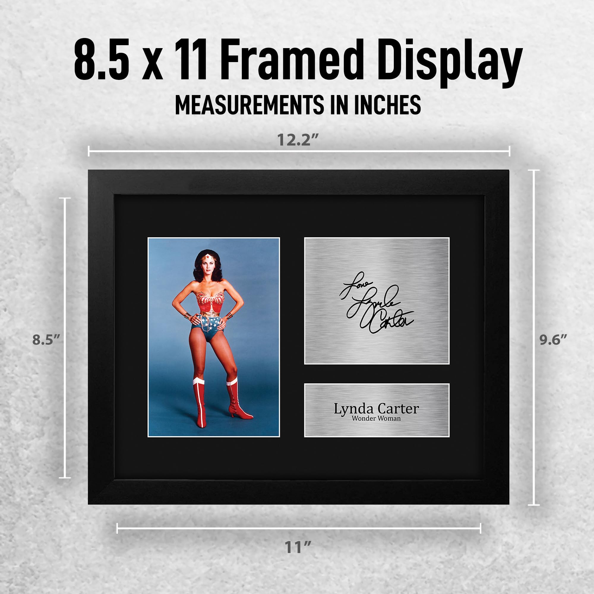 HWC Trading Lynda Carter Original Wonder Woman Framed Gifts Printed Signed Autograph Picture for TV Show Fans - US Letter Size