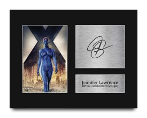 hwc trading jennifer lawrence x-men raven darkholme/mystique gifts printed signed autograph picture for movie memorabilia fans - us letter size