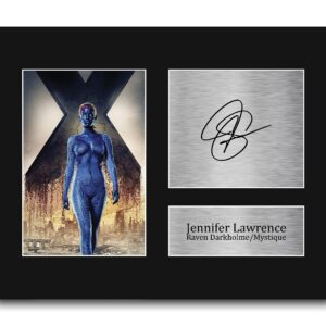 HWC Trading Jennifer Lawrence X-Men Raven Darkholme/Mystique Gifts Printed Signed Autograph Picture for Movie Memorabilia Fans - US Letter Size