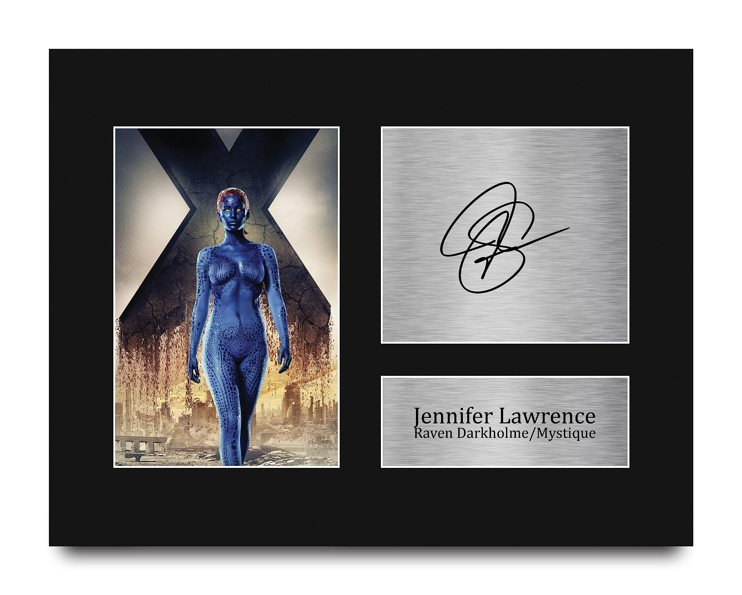 HWC Trading Jennifer Lawrence X-Men Raven Darkholme/Mystique Gifts Printed Signed Autograph Picture for Movie Memorabilia Fans - US Letter Size