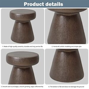 JENKEM Decorative Ceramic Garden Stool, Modern Simple Glazed Shoe Changing Stool, Suitable for Living Room, Balcony, Garden, Etc (Color : Kiln Green)