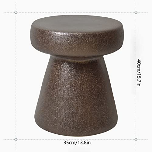 JENKEM Decorative Ceramic Garden Stool, Modern Simple Glazed Shoe Changing Stool, Suitable for Living Room, Balcony, Garden, Etc (Color : Kiln Green)