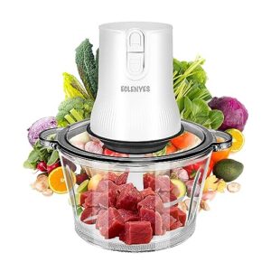 electric food processor, 2l meat grinder with 2 speed food chopper & vegetable chopper, 8 cup with powerful 350w food chopper for vegetables, fruits, meat, nuts, beans, etc（4 sharp blades）