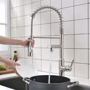 Commercial Kitchen Faucet AIMADI,Kitchen Faucets with Pull Down Sprayer Brushed Nickel Stainless Steel Kitchen Sink Faucets