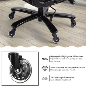 WILLMITA 500lbs Big and Tall Office Chair with Air Lumbar Support Executive Office Chair with Wide Spring Seat Home Office Desk Chair for Heavy People PU Leather 360 Swivel Computer Chair (Black)