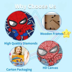 Cartoon Diamond Art Painting Kits for Kids with Frame,Cartoon Diamond Art for Kids Ages 4-8-12,Easy Kids Gem Art Kit with Beautiful Package for Gift Home Wall Decor(7x7inch)