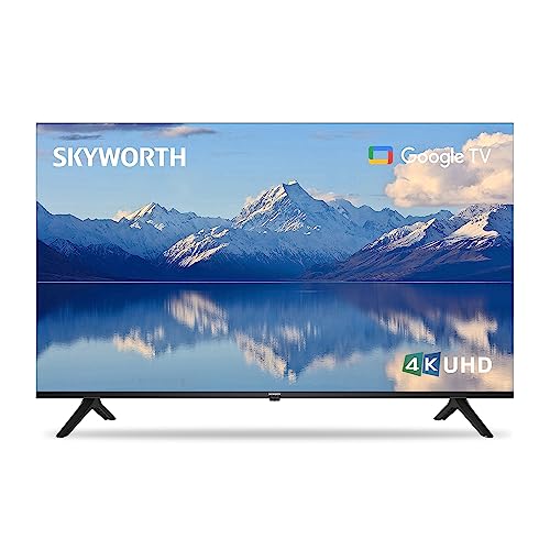 Skyworth 55-Inch 4K UHD Smart TV, UE7600 Series Google TV with Dolby Audio, Bluetooth Remote, Voice Control Google Assistant, Google Cast, Bezel-Less Design, Ultra-Slim, Streaming Television