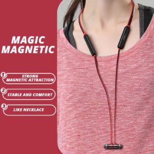 Xmenha Neckband Bluetooth Headphones Earbuds Magnetic Wireless Around The Neck Ear Buds Wired Retractable Waterproof Sports Long Battery Life