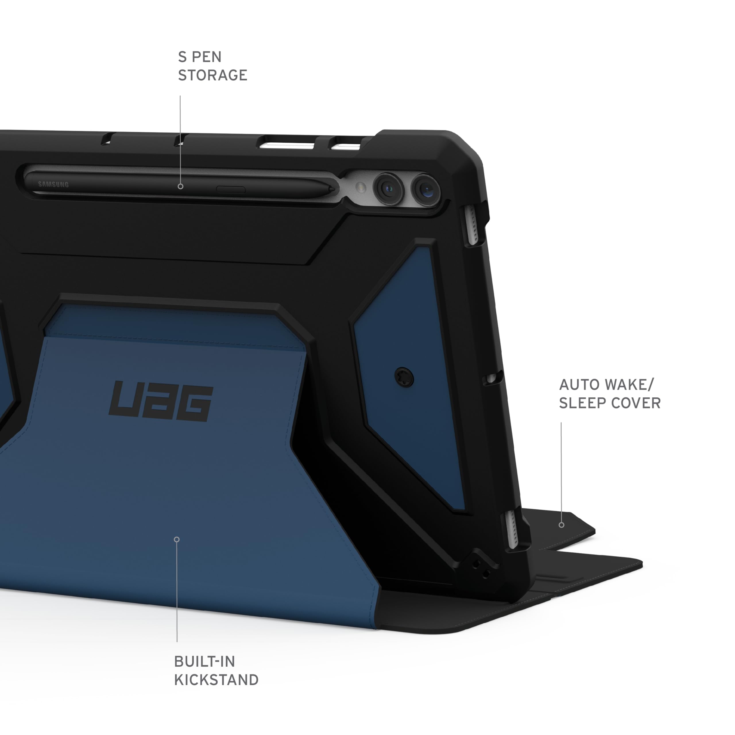 UAG Designed for Samsung Galaxy Tab S9 Plus Case 12.4" 2023 SM-X810 Metropolis SE Mallard, Multi-Angle Kickstand Folio with Auto Wake/Sleep & S Pen Holder Rugged Protective Cover by URBAN ARMOR GEAR