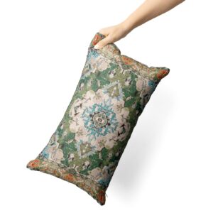 Snycler Boho Throw Pillow Covers 12x20 inch Set of 2 Monaco Rug Persian Carpet Double Sided Pattern Cotton Soft Pillow Case Cushion Cover Pillowcase for Couch Sofa Bed Decorative (Green)