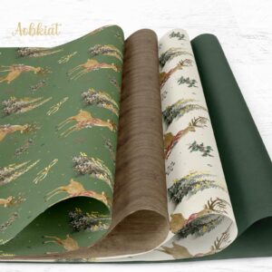 Aobkiat Wrapping Tissue Paper for Christmas Gift Bag,24 Sheets Green Tree with Animal Wrap Paper for Family Friends Gift Wrap,DIY Craft,Present Packaging,20x15inch/Sheet