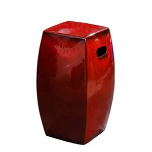 kiroja retro nostalgic ceramic stool, chinese ceramic stool, shoe changing stool, for study, living room (color : red)