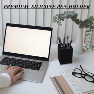 Silicone Pen And Pencil Holder For Desk，5mm Thick Silicone Pen Holder For Keeping Your Workspace Tidy And Organized，A Practical Design And Must-Have Pen Holder For Your Desktop Needs (1 PACK BLACK)