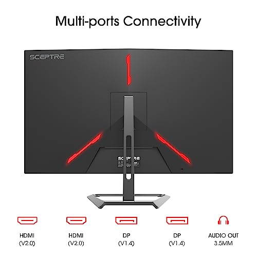 SCEPTRE 32-inch IPS 4K UHD 3840 x 2160 Monitor DisplayPort x2 HDMI x2 99% sRGB Build-in Speakers, Machine Black 2024 (U325W-UPT)