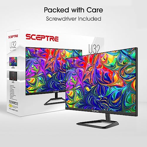 SCEPTRE 32-inch IPS 4K UHD 3840 x 2160 Monitor DisplayPort x2 HDMI x2 99% sRGB Build-in Speakers, Machine Black 2024 (U325W-UPT)