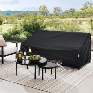 Varietyface Patio Furniture Covers Waterproof, 3-Seater Outdoor Sofa Covers Sunproof,Durable Lawn Furniture Covers, Fits up to 88Wx40Dx33H inches, Black