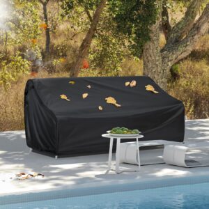 Varietyface Patio Furniture Covers Waterproof, 3-Seater Outdoor Sofa Covers Sunproof,Durable Lawn Furniture Covers, Fits up to 88Wx40Dx33H inches, Black