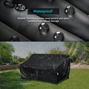 Varietyface Patio Furniture Covers Waterproof, 3-Seater Outdoor Sofa Covers Sunproof,Durable Lawn Furniture Covers, Fits up to 88Wx40Dx33H inches, Black