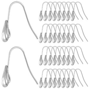 hiznic 50pcs hypoallergenic leverback earring hooks 18k silver ear wires with dangle loops for jewelry findings making craft