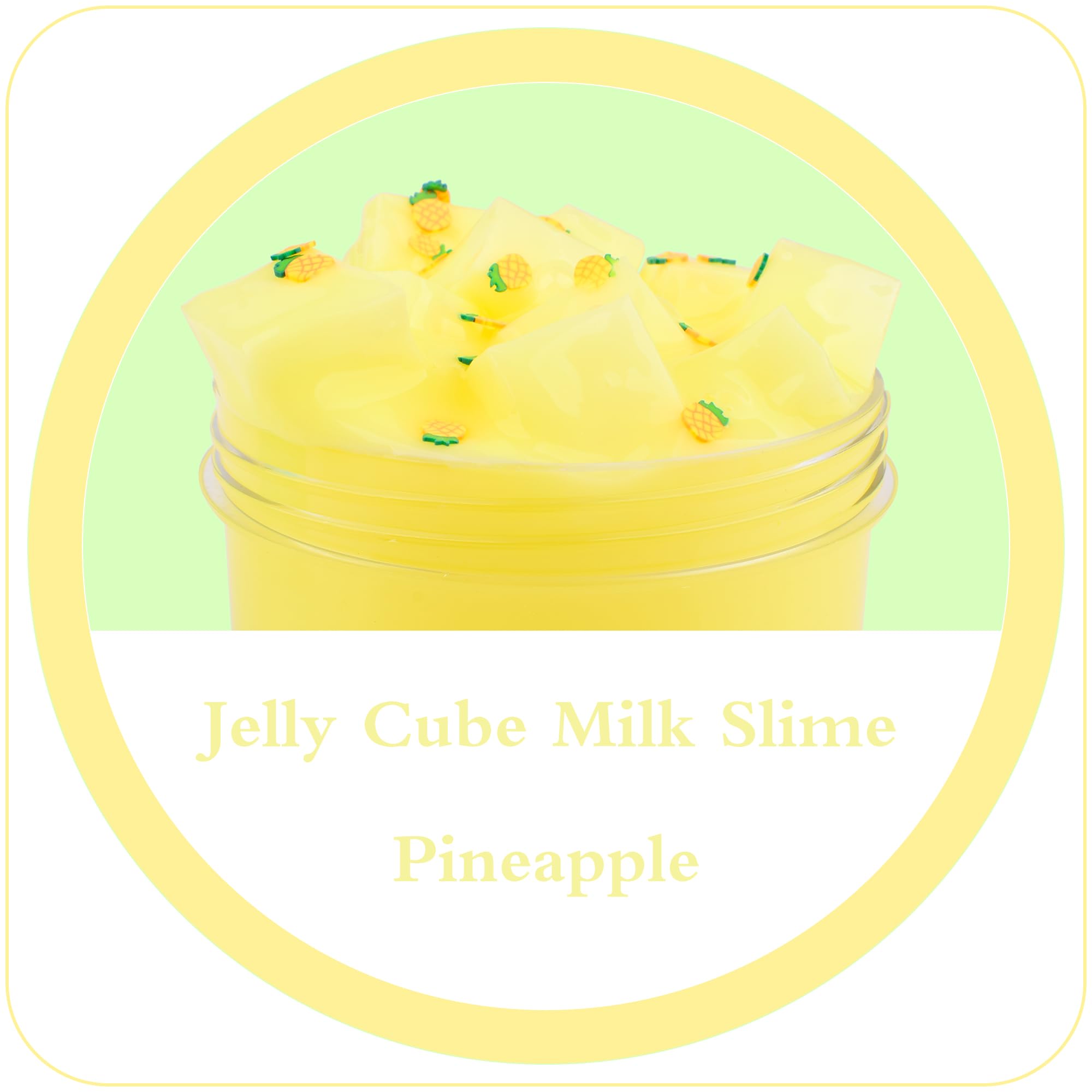 2 Packs Jelly Cube Milk Slime Kit,Non Sticky,Super Soft Sludge Water Slime Toy,Birthday Gifts for Kids,DIY Crystal Boba Slime Party Favor for Girls & Boys(Cyan,Yellow)