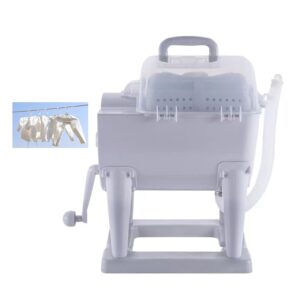 Portable Hand-Operated Drum Washing Machine, Non-Electric Manual Clothes Washer Dehydration, Hand Crank Laundry Wringer Washing Machine, Spin Dryer for Camping Apartments RV Dormitory Business Trip