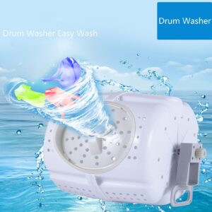 Portable Hand-Operated Drum Washing Machine, Non-Electric Manual Clothes Washer Dehydration, Hand Crank Laundry Wringer Washing Machine, Spin Dryer for Camping Apartments RV Dormitory Business Trip