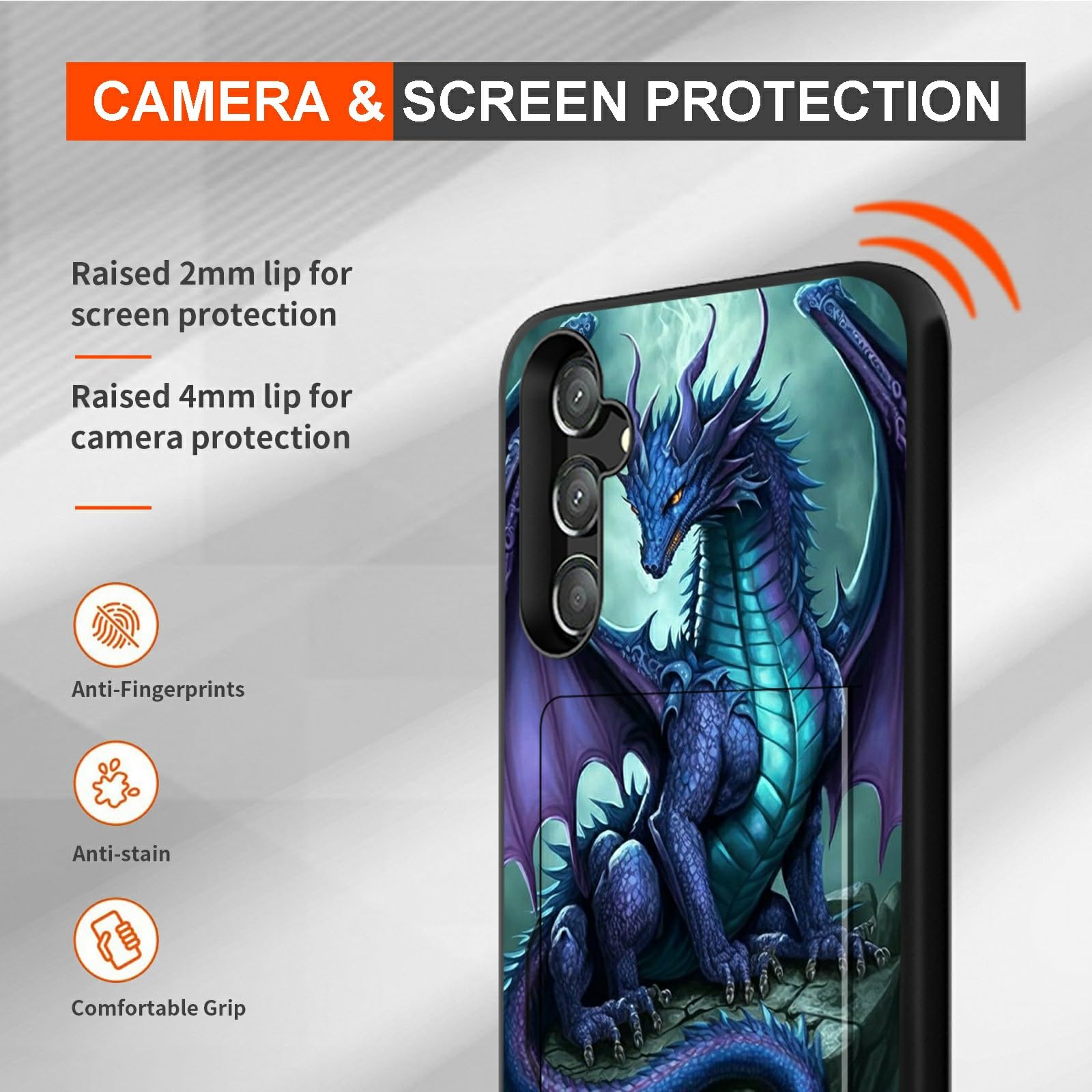 for Samsung Galaxy A54 5G Case for Samsung A54 5G Wallet Case with Card Holder Dragon Design for Women Men Hybrid Dual Layer Shockproof Protective Phone Case Cover for Samsung A54 5G 2023 6.4 inch