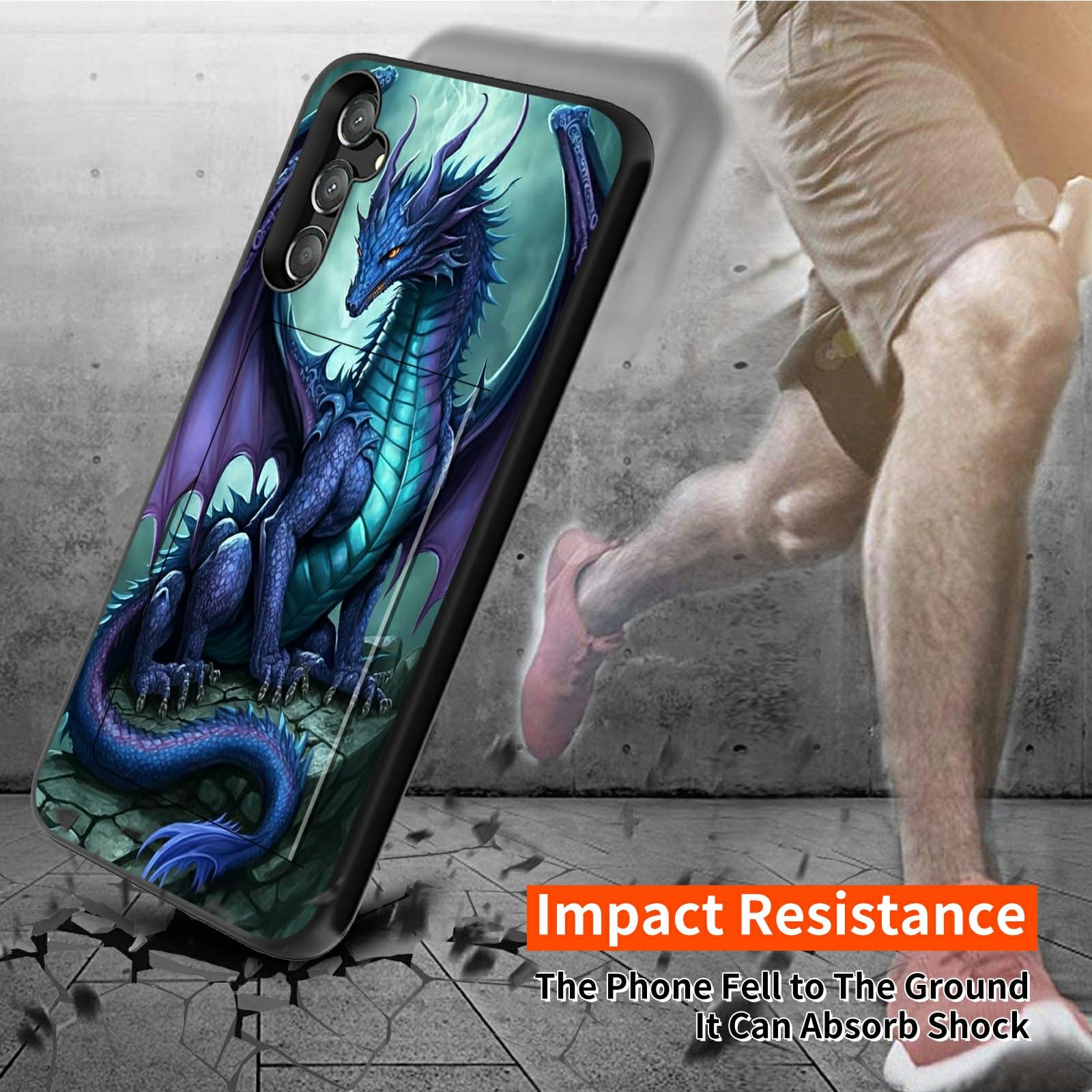 for Samsung Galaxy A54 5G Case for Samsung A54 5G Wallet Case with Card Holder Dragon Design for Women Men Hybrid Dual Layer Shockproof Protective Phone Case Cover for Samsung A54 5G 2023 6.4 inch